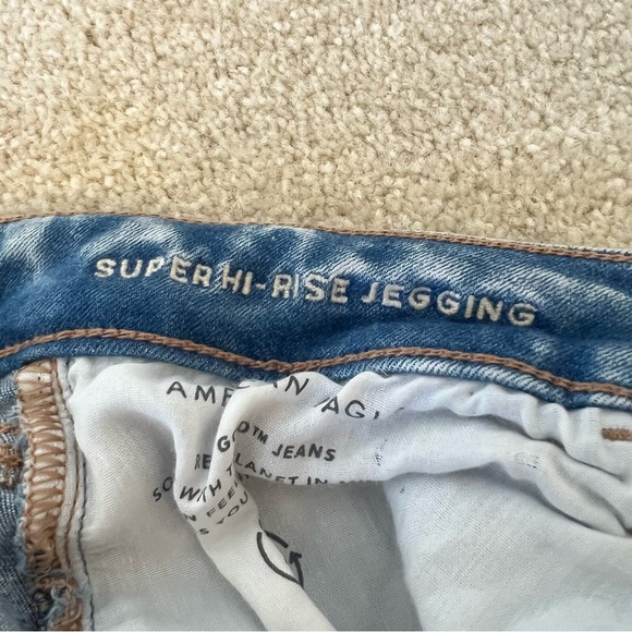 American Eagle Outfitters Women's Ripped Blue Skinny Jeans - Picture 10 of 11